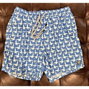 Tom & Teddy Swim Trunks All Over Print Seagulls Men Large Mesh Lined Beach Pool